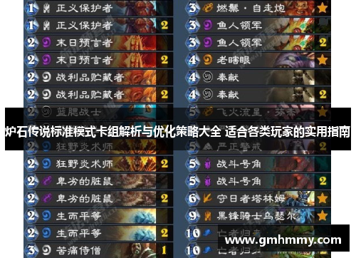 炉石传说标准模式卡组解析与优化策略大全 适合各类玩家的实用指南
